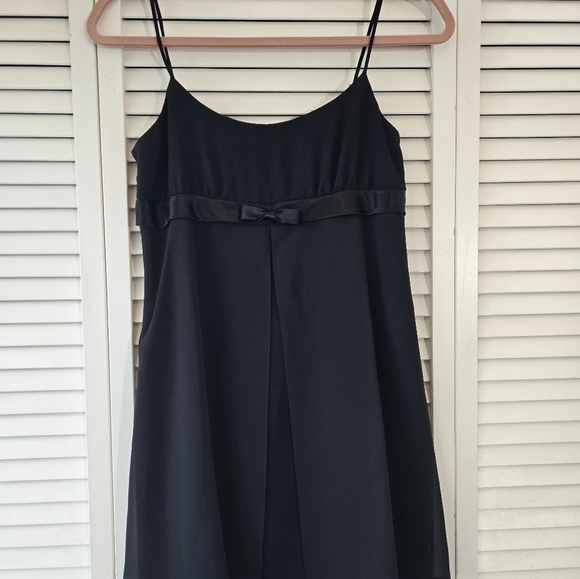 Donna Ricco Petite dress with sheer overlay. Front bow. Empire waist. Size 2 - Picture 5 of 7